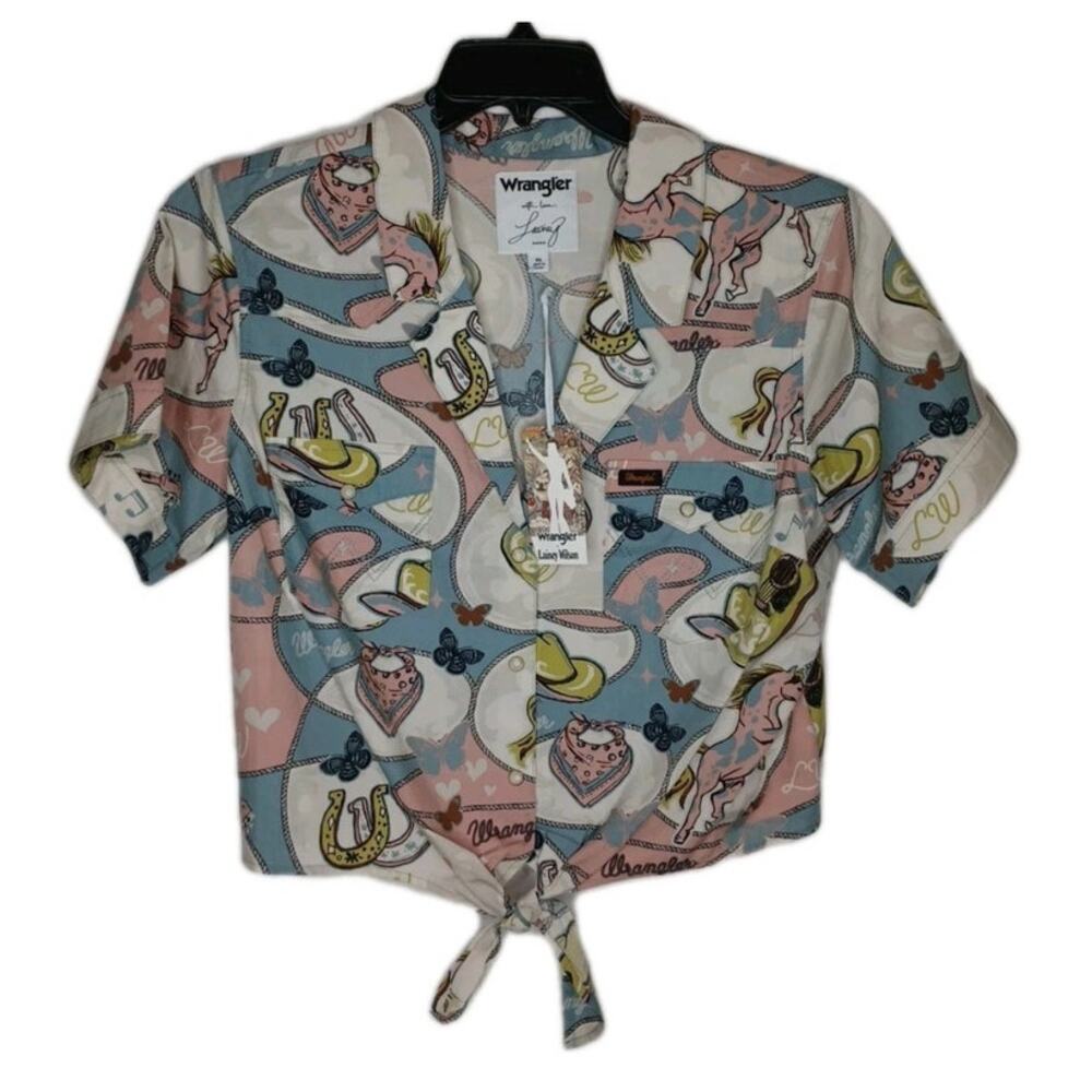 Wrangler Women's Western Shirt Lainey Wilson Tie Front Blouse Size XL NWT